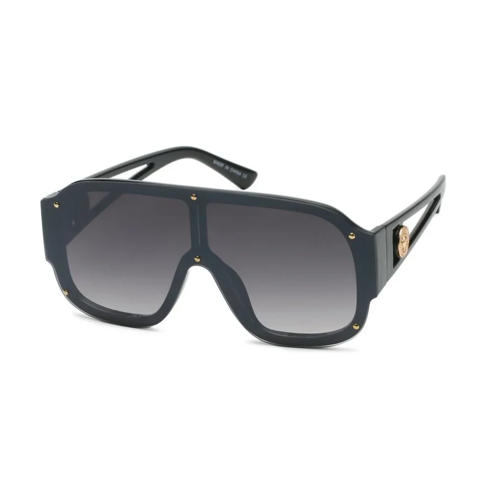 Men Women Sunglasses Fashion Retro Black Flat Lens Square Shades‎ Oversized New